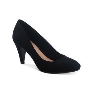 SUN STONE Womens Black Felix Round Toe Cone Heel Slip On Dress Pumps 5.5 M